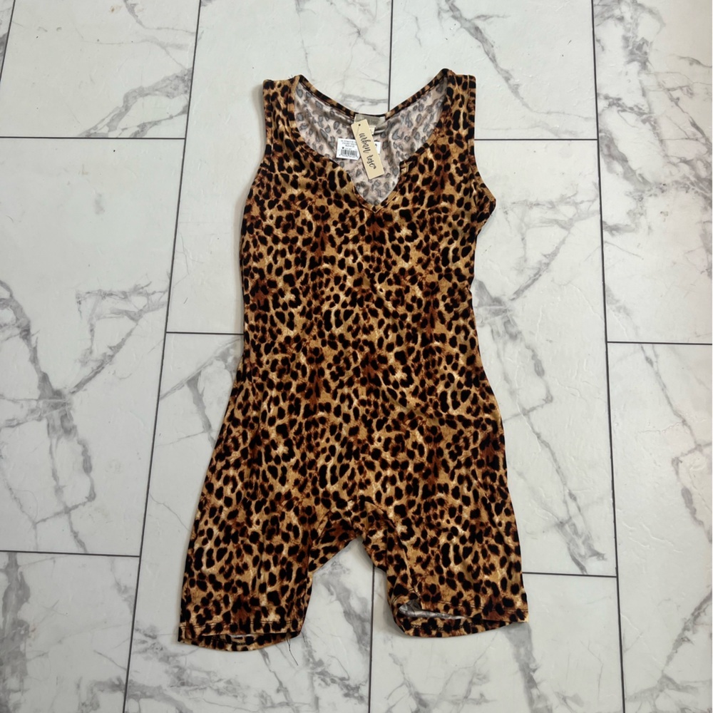 Urban Rose Leopard Print Sleeveless Romper